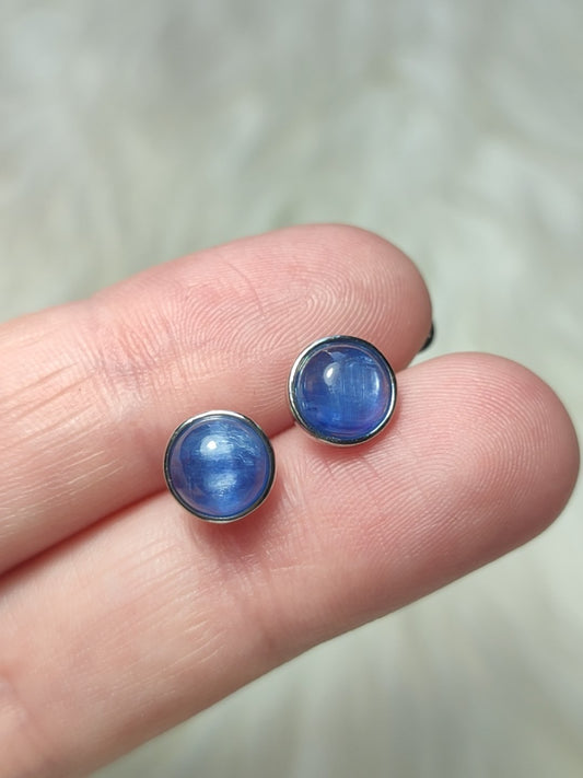 Pendientes plata 925 con cianita azul - n°2