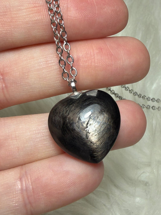 Colgante plata 925 hiperstena - corazón 372