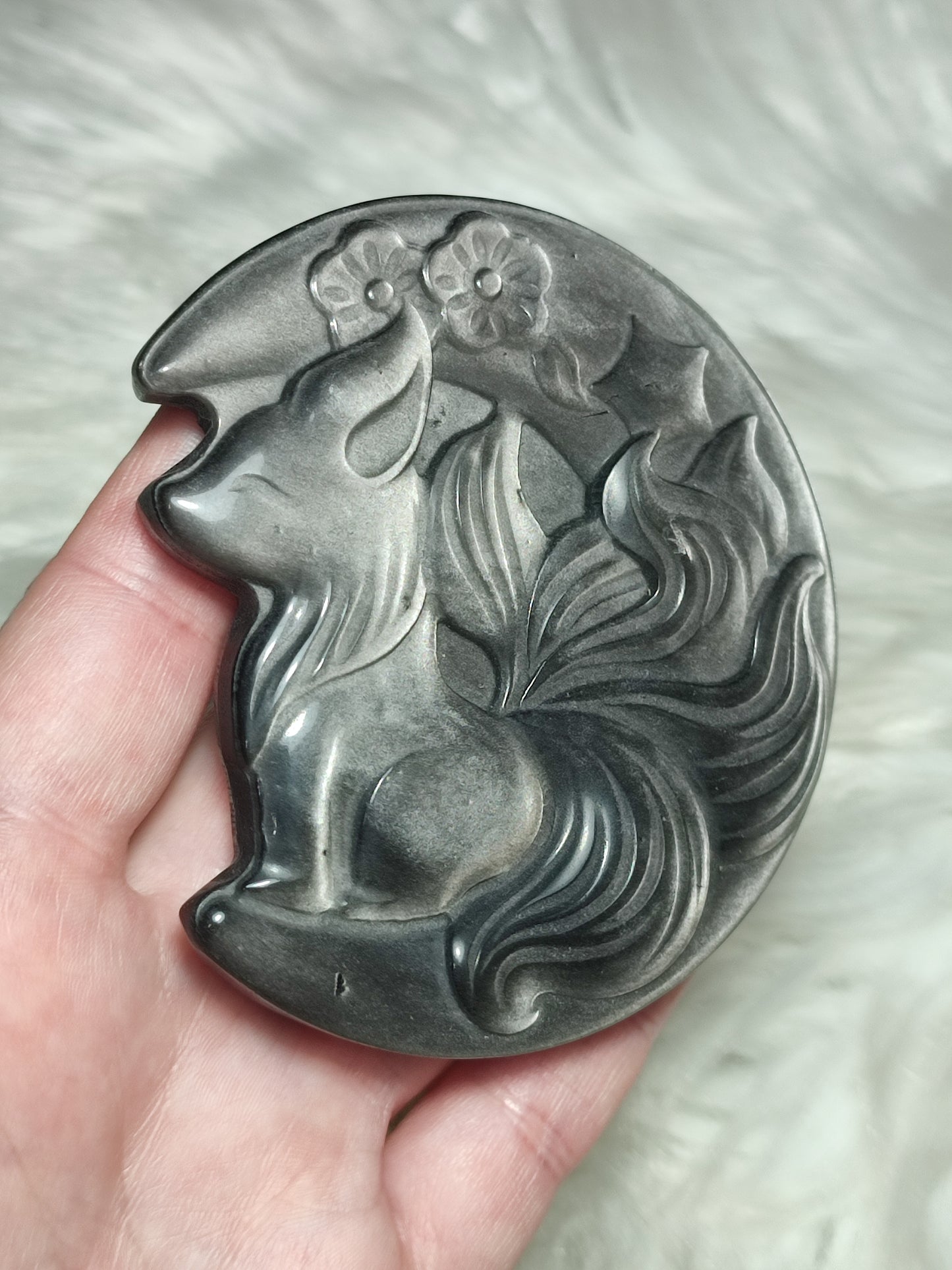 Kitsune obsidiana plateada modelo 138