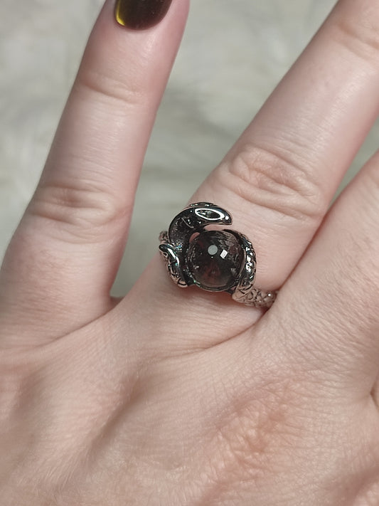 Anillo bisutería con cuarzo jardín modelo serpiente - n° 27