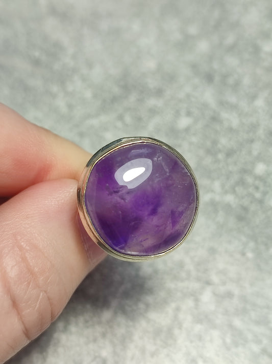 Anillo baño de plata con amatista n°2