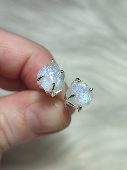 Pendientes plata 925 con mineral en bruto