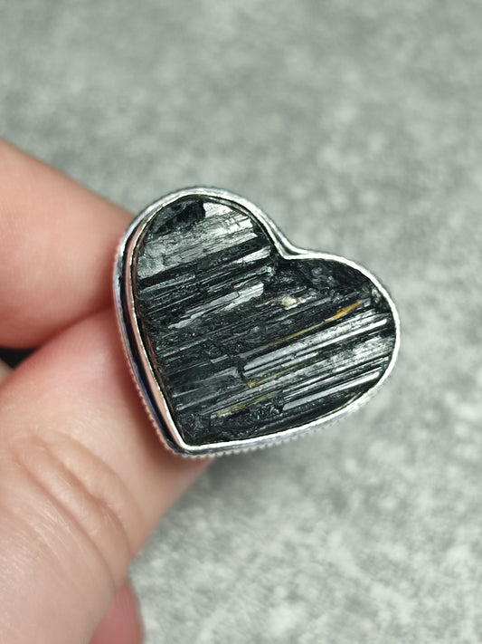 Anillo baño de plata con turmalina ref.20