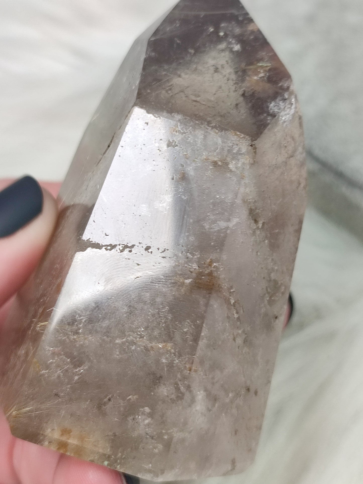 Punta cuarzo con rutilo y hematite - n° 50