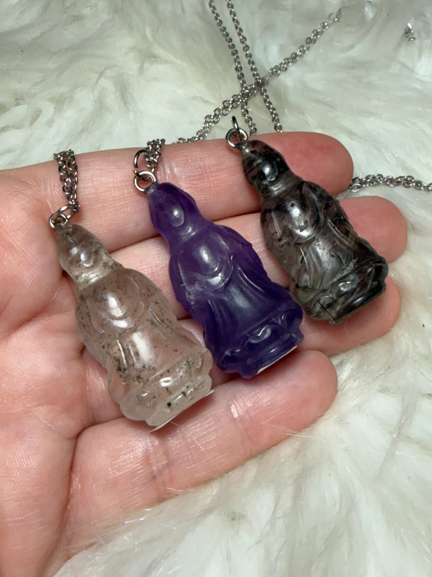 Collar Diosa Kwan Yin - Varios minerales