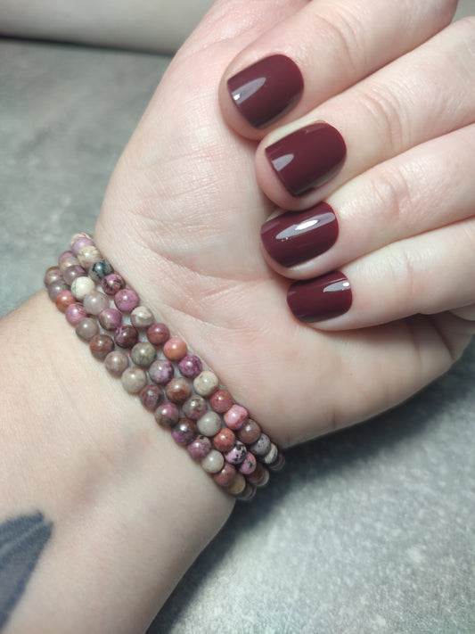 Pulsera elástica bolas 4 mm - Cobalto Calcita