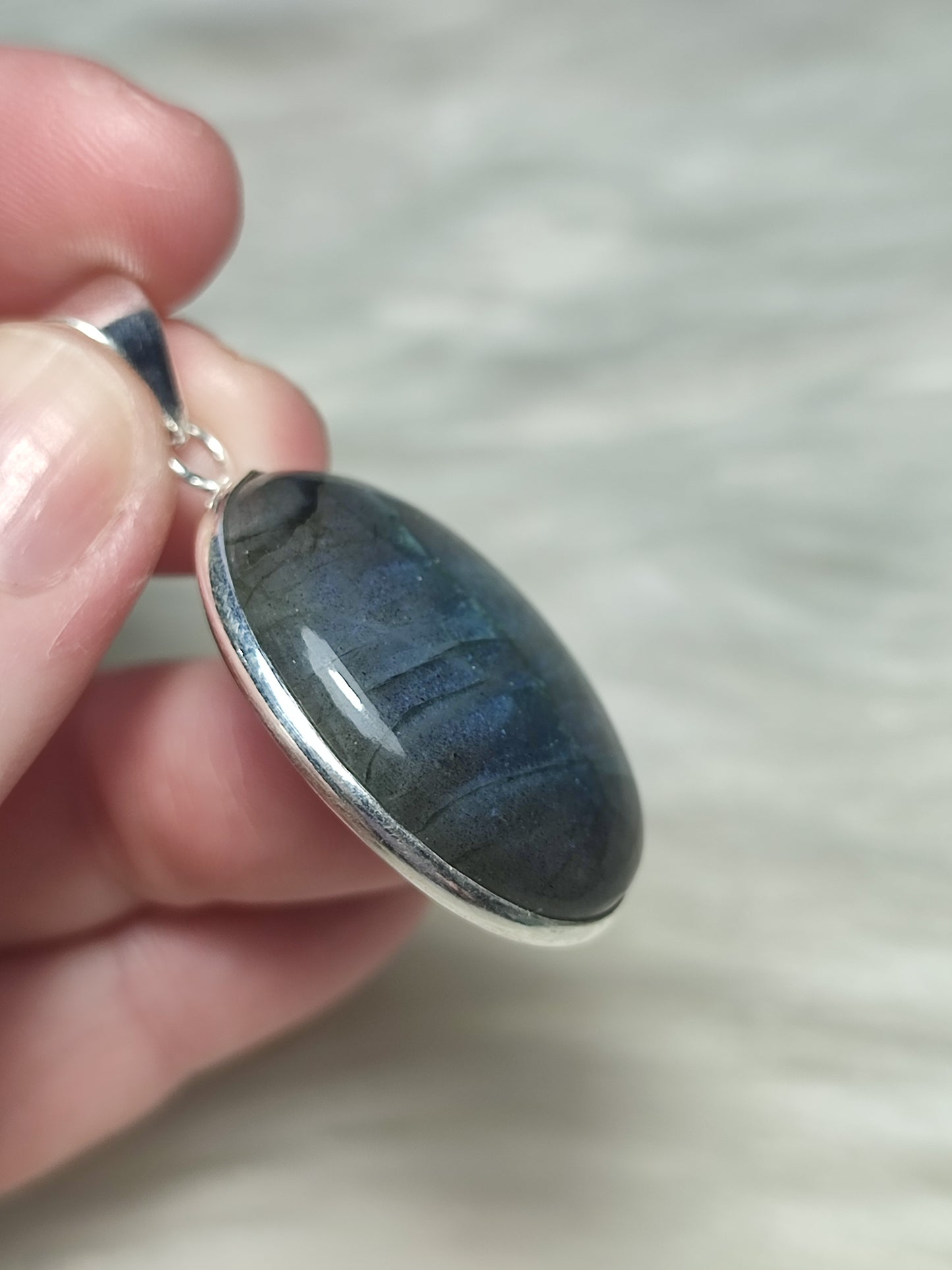 Colgante baño de plata con Labradorita flash n°25