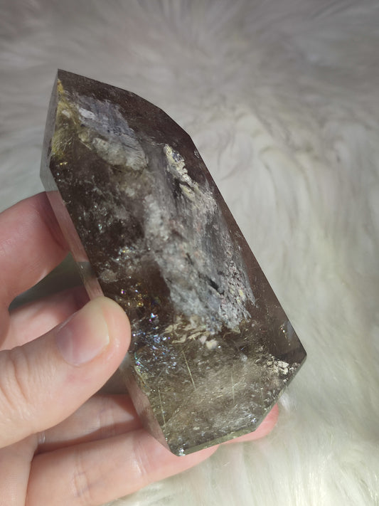 Punta cuarzo jardín y rutilo n°90