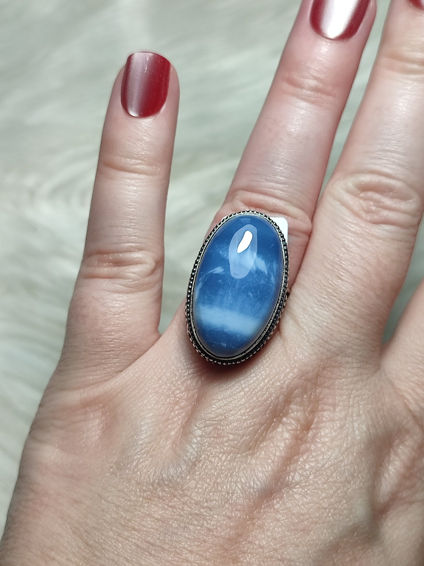 Anillo baño de plata con ópalo owyhee ref.119