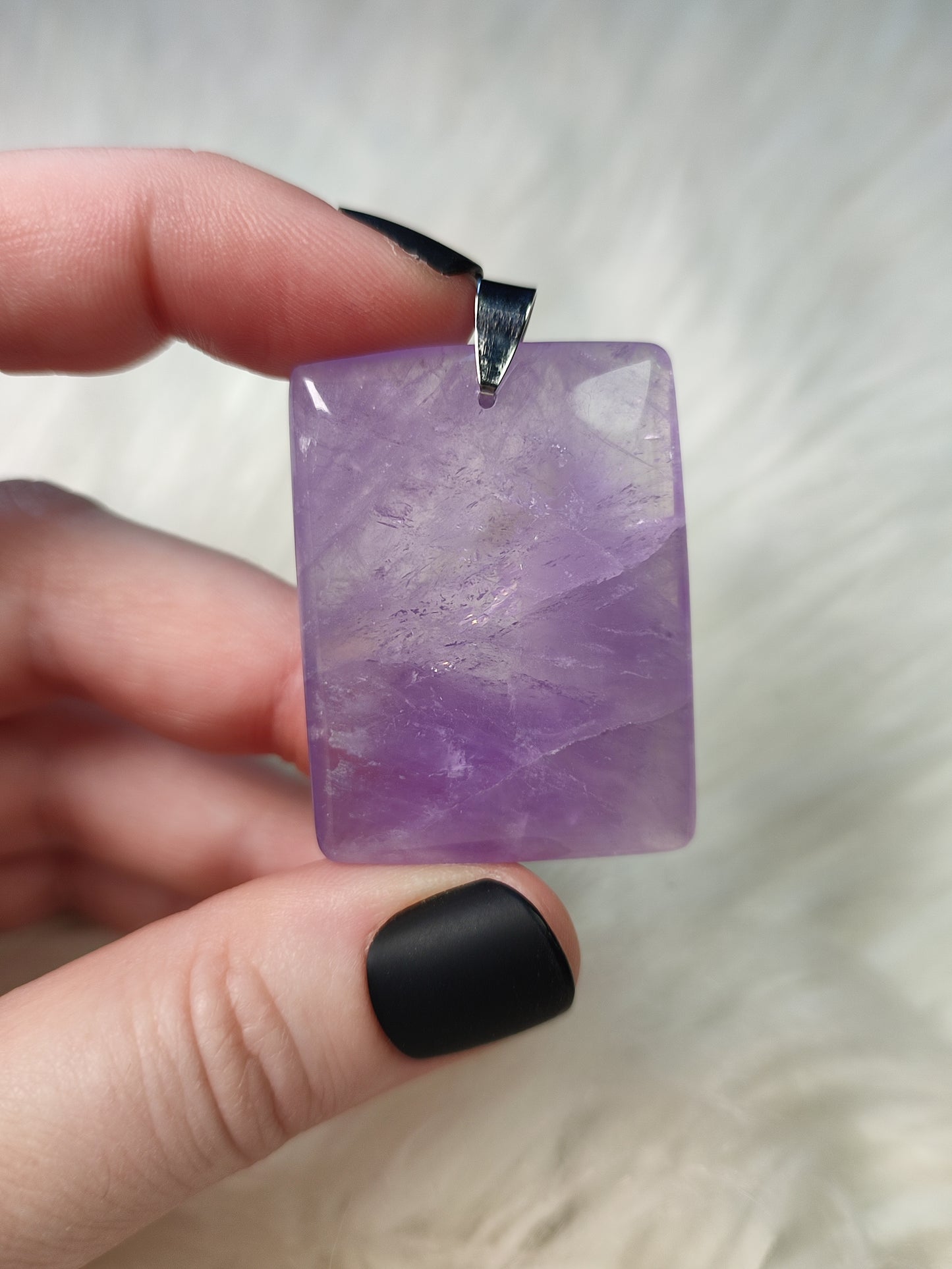 Colgante acero con amatista n°137