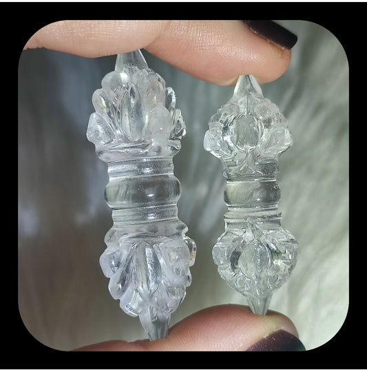 Vajra o Dorje de cuarzo roca - 2 medidas