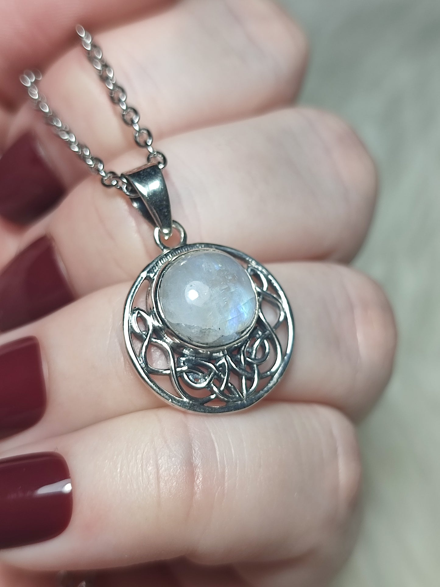 Colgante plata 925 con piedra luna n° 49