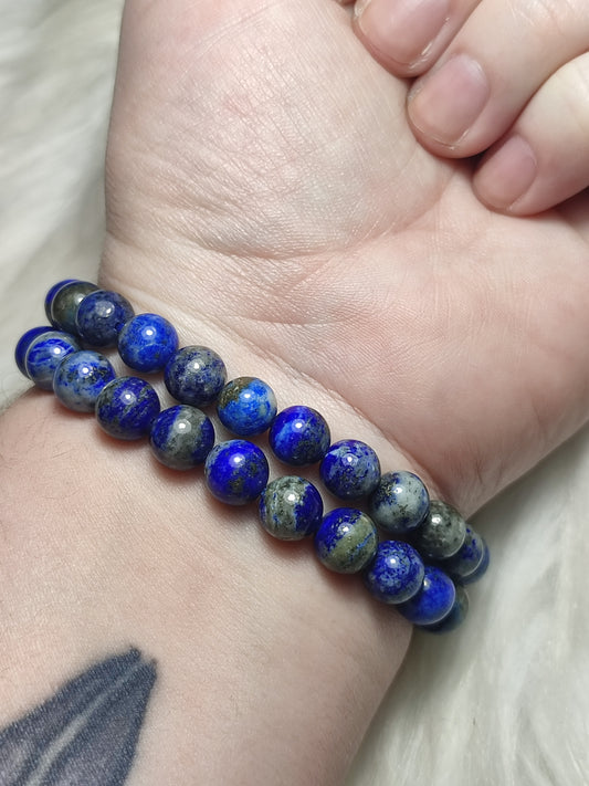 Pulsera elástica esferas de lapislázuli 8 mm