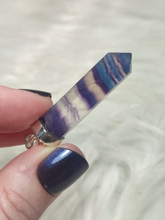 Colgante plata de ley 925 con flúorita - n°66