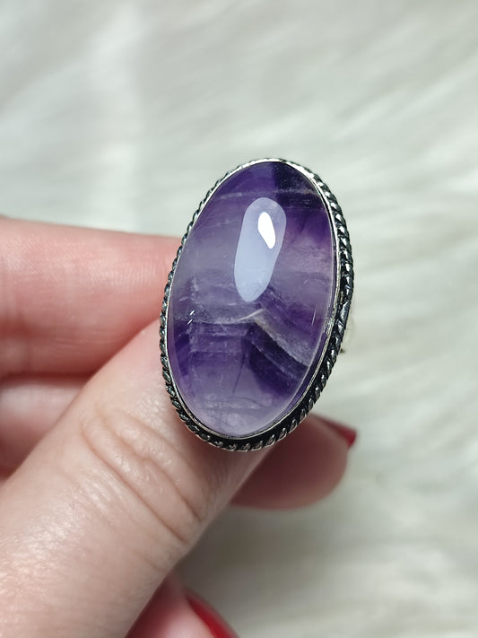 Anillo baño de plata con amatista ref.38