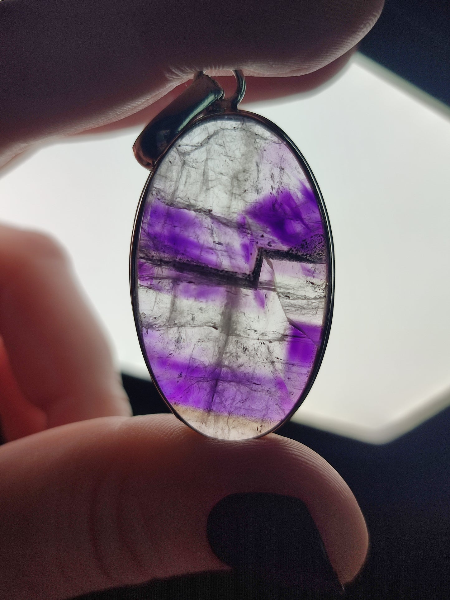 Colgante baño de plata amatista n°32