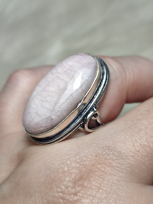 Anillo baño de plata con kuncita - ref.47