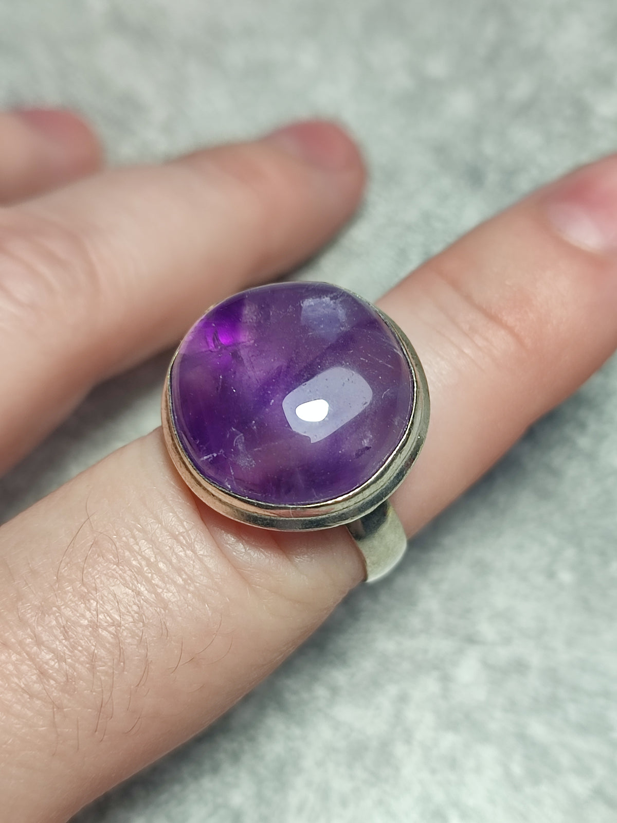 Anillo baño de plata con amatista n°2