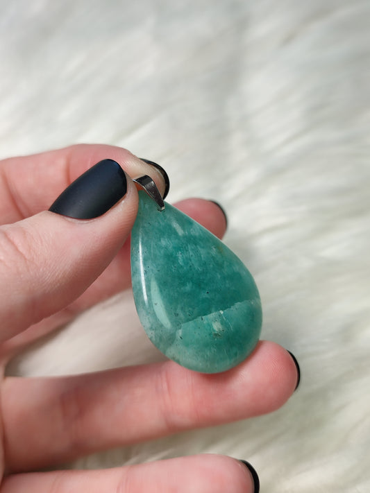 Colgante acero con amazonita n°126