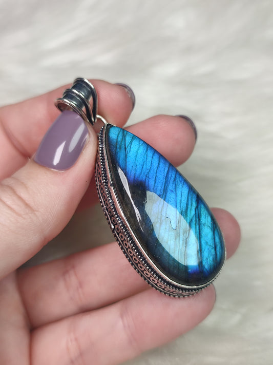 Colgante baño plata y Labradorita n° 508