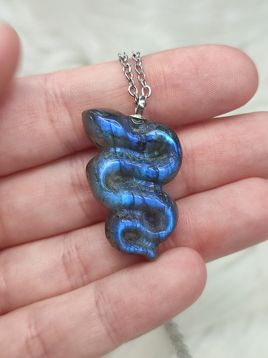 Colgante plata 925 y labradorita - serpiente 170