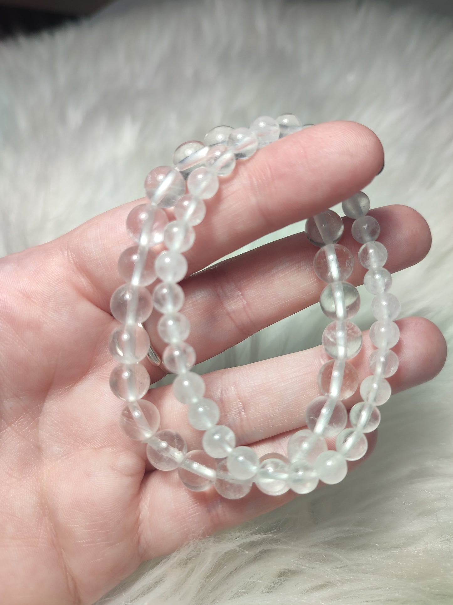 Pulsera elástica bola cuarzo roca - varias medidas