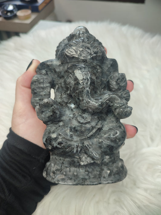 Gran Ganesha larvikita Protección - Video - 1036 gramos