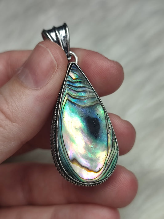 Colgante baño de plata con abulón - N° 56