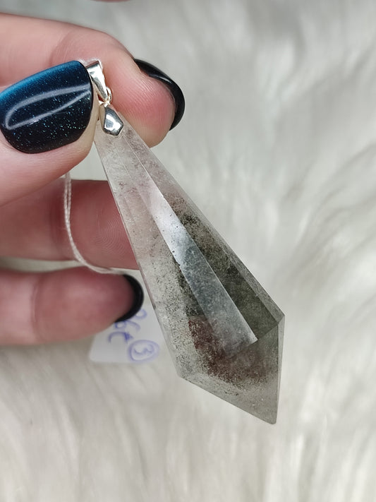 Colgante plata 925 péndulo vogel 12 caras - cuarzo jardín 3