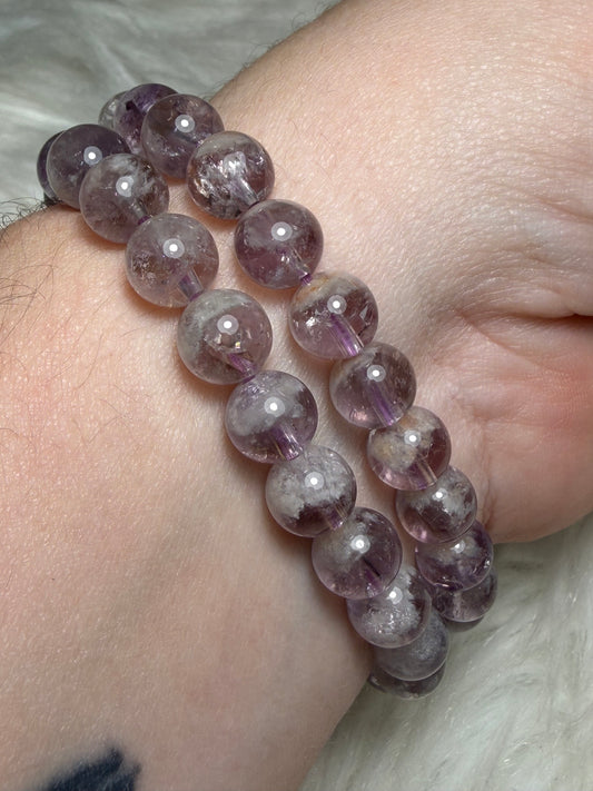 Pulsera bola amatista con inclusiones 7/8 mm
