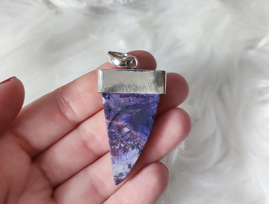 Colgante baño de plata con charoita tratado