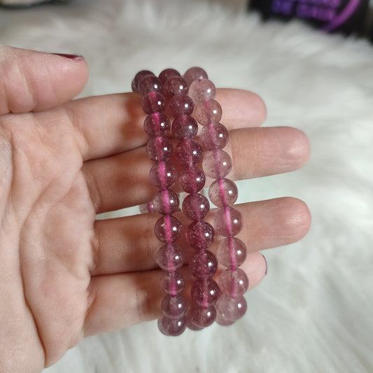 Pulsera elástica esferas de cuarzo fresa 8 mm