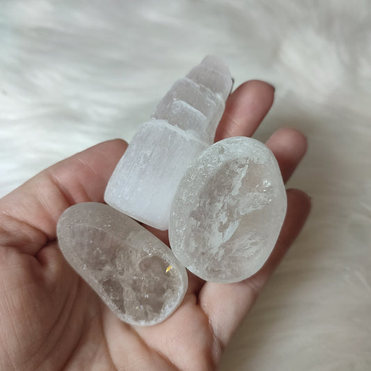 Kit selenita y cuarzo vision