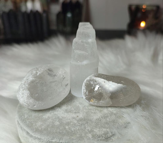 Kit selenita y cuarzo vision