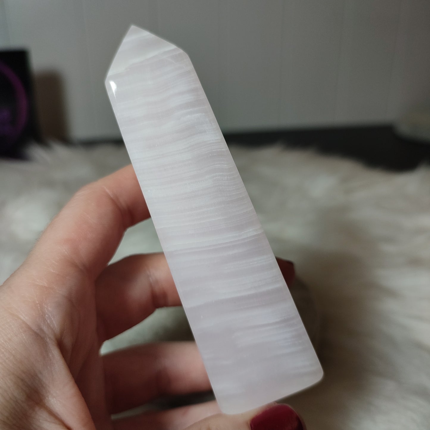 Punta mangano calcita rosa 195