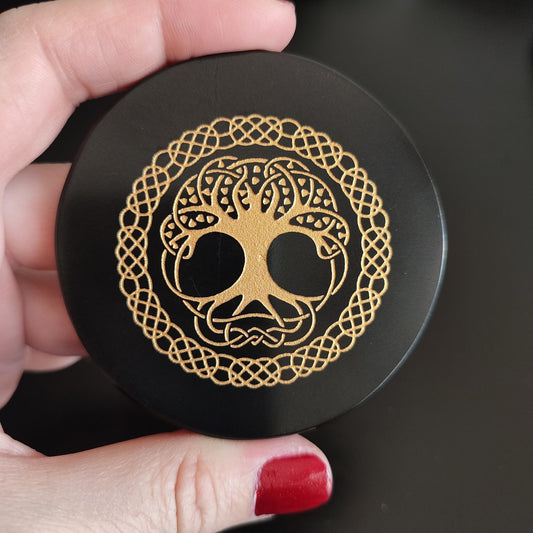 Placa Obsidiana negra - Arbol Yggdrasil
