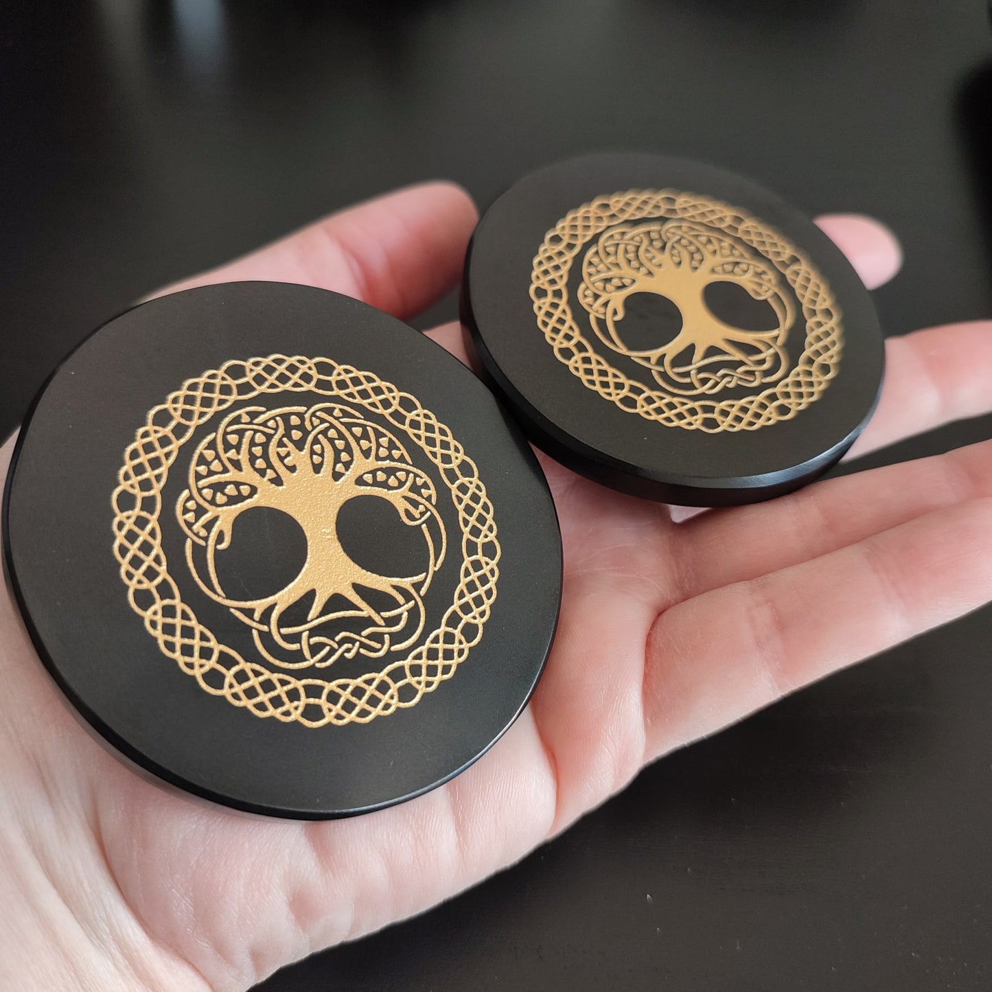 Placa Obsidiana negra - Arbol Yggdrasil