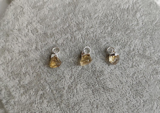 Collar baño de plata con citrino en bruto