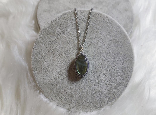 Colgante baño de plata y labradorita A2