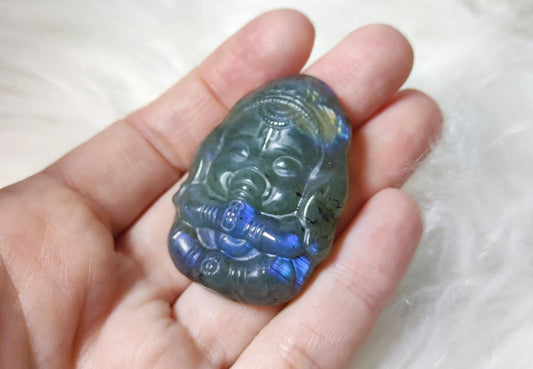 Bebe Ganesha tallada en labradorita - A