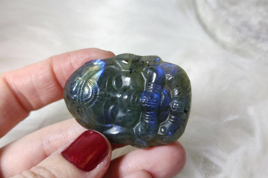 Bebe Ganesha tallada en labradorita - A