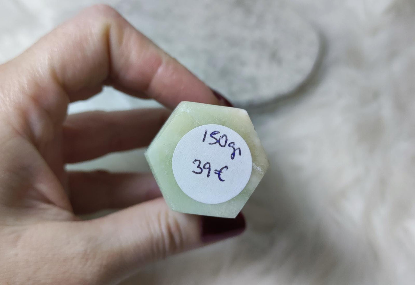Punta calcita pistacho 150