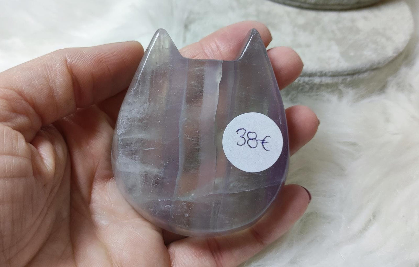 Cuenco cabeza de gato fluorita