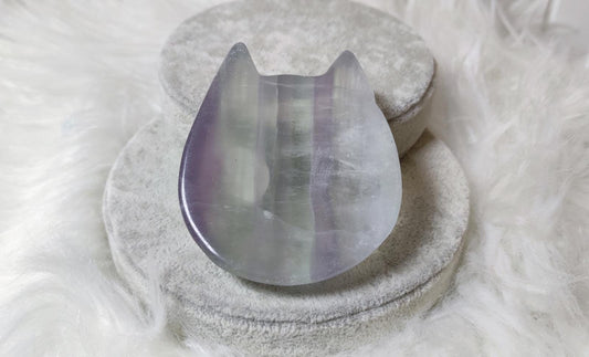 Cuenco cabeza de gato fluorita