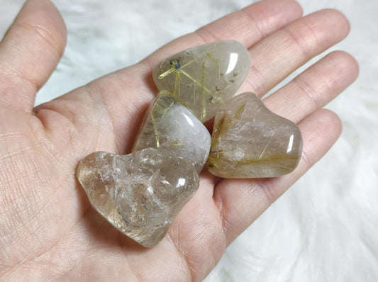 Canto rodado cuarzo rutilo - 2 medidas