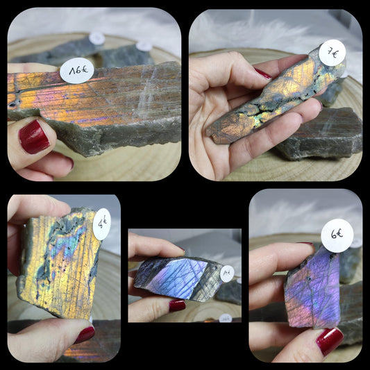 Pedazos Labradorita multicolor