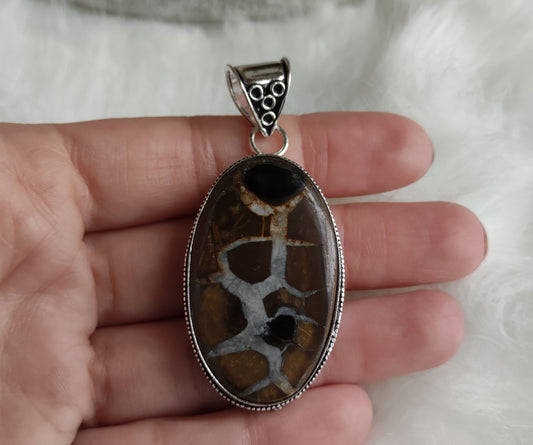 Colgante baño de plata con septaria