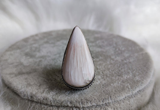 Anillo baño de plata con escolecita