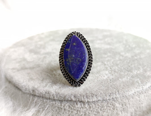 Anillo baño de plata con lapislazuli