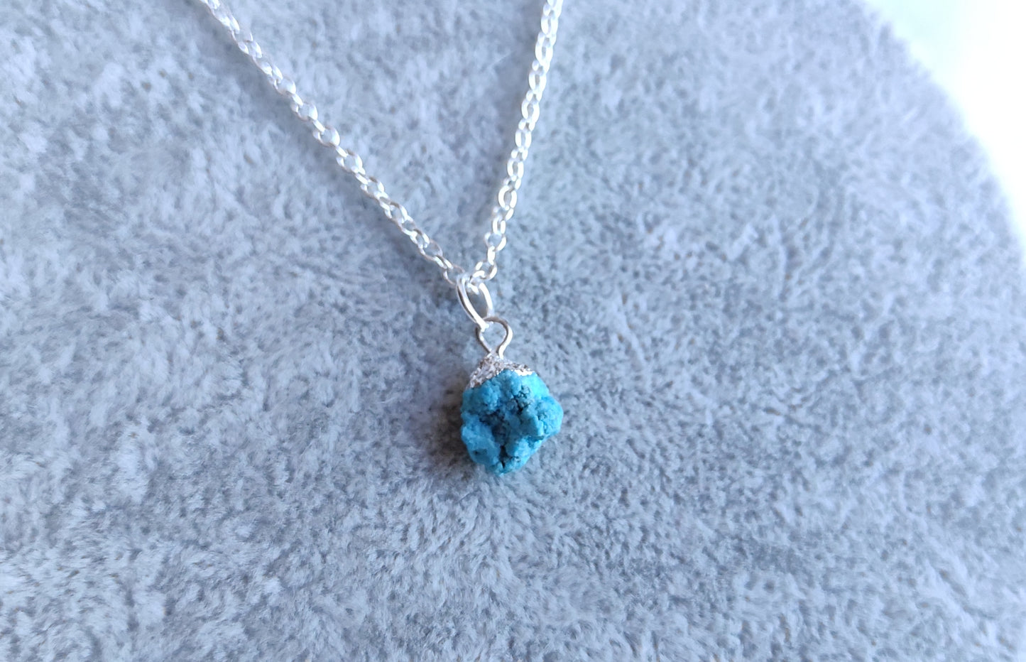 Collar baño de plata con turquesa en bruto